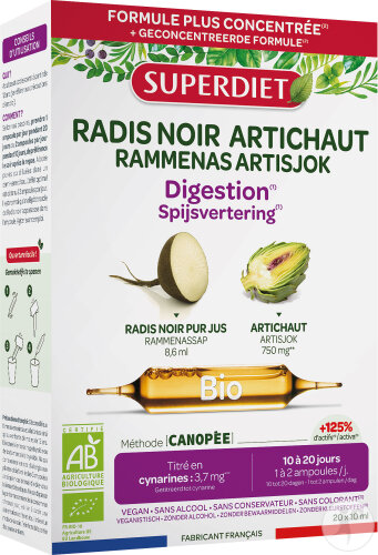 Super Diet Radis Noir-Artichaut Bio Ampoules 20x10ml