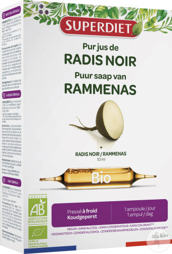 Super Diet Pur Jus De Radis Noir Bio Ampoules 20x10ml