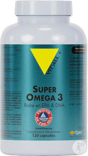 Vit'all+ Super Oméga3 1000mg Hautement Concentré 120 Capsules