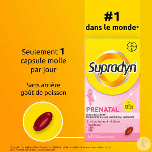 Supradyn Prenatal Multivitamines Avec Acide Folique + DHA/EPA Dès La Grossesse 60 Capsules-9