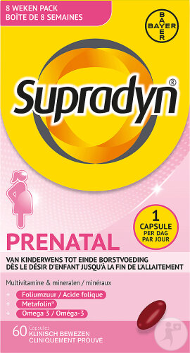 Supradyn Prenatal Multivitamines Avec Acide Folique + DHA/EPA Dès La Grossesse 60 Capsules