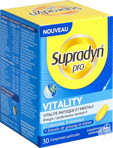 Supradyn Pro Vitality 30 Comprimés Pelliculés