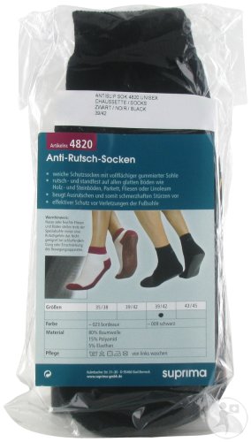 Suprima 4820 Chausettes Antidérapantes Noir 39/42 1 Paire