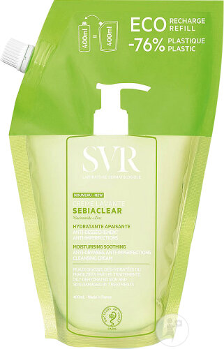 SVR Sebiaclear Crème Lavante Hydratante Apaisante Recharge 400ml