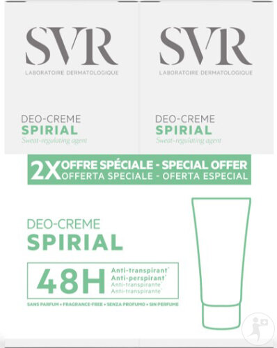 SVR Spirial Duo Deo Crème 2x50ml 2e À -40%