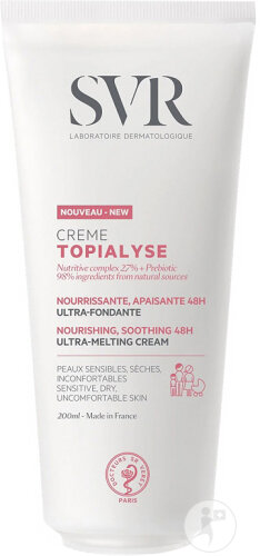 SVR Topialyse Crème Nourrissante Apaisante 48H Ultra-Fondante Peaux Sensibles Et Sèches Tube 200ml