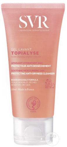 SVR Topialyse Gel Lavant Apaisant Hydratant 24h Anti-Dessèchement Peaux Sensibles 55ml