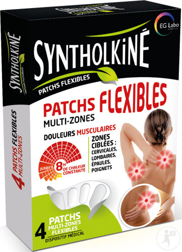 Syntholkiné Patch Flexible Pour Lumbagos/Torticolis/Douleurs Musculaires 4 Pièces