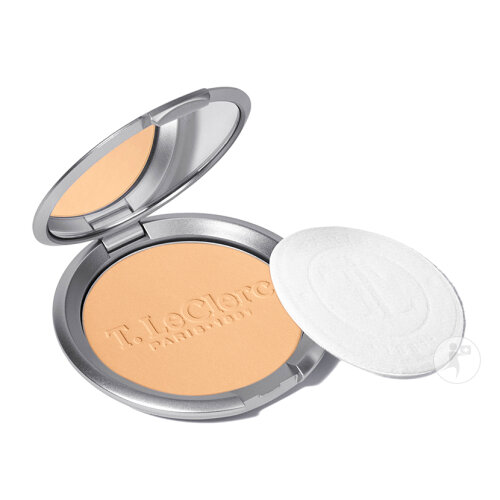 T.LeClerc Poudre Compacte De Riz Dermophile Matifiante Longue Tenue Fini Naturel 01 Abricot 9g-2