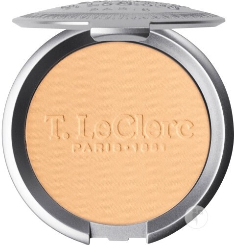 T.LeClerc Poudre Compacte De Riz Dermophile Matifiante Longue Tenue Fini Naturel 01 Abricot 9g