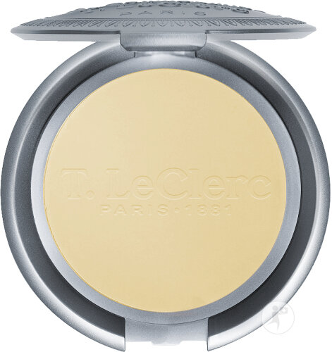T.LeClerc Poudre Compacte De Riz Dermophile Matifiante Longue Tenue Fini Naturel 02 Banane 9g