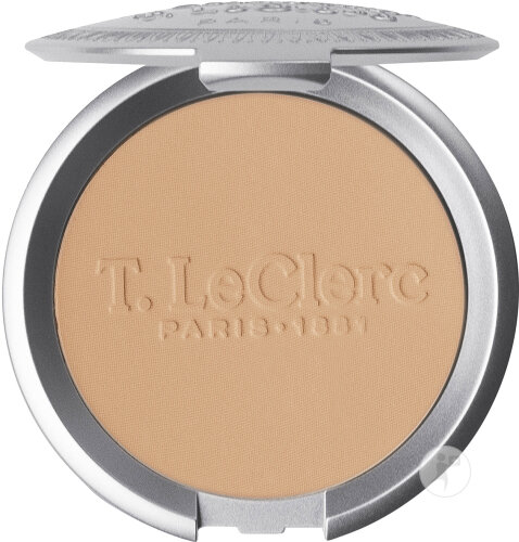 T.LeClerc Poudre Compacte De Riz Dermophile Matifiante Longue Tenue Fini Naturel 08 Sahara 9g