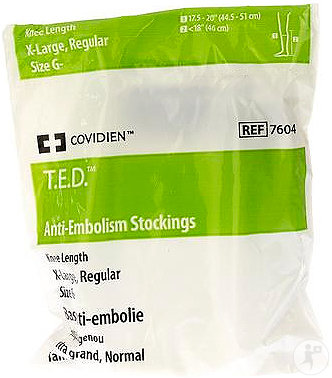 Covidien TED Chaussettes Anti-Thrombose Elastiques Taille XL (76040) Normales Blanches 1 Pièce