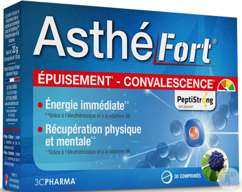 Tena 3C Pharma Asthé Fort Épuisement Convalescence 30 Comprimés