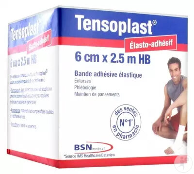 Tensoplast Bande Adhésive Elastique 2,5mx6cm 1 Pièce