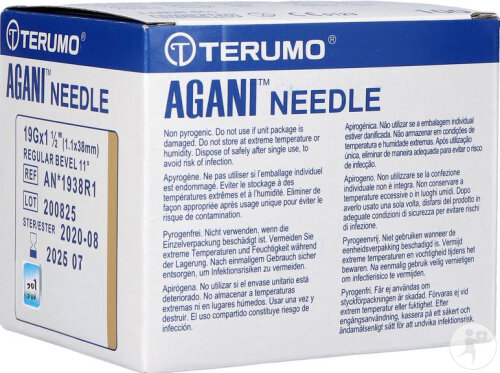 Terumo Agani Aiguille Hypodermique 19G 1 1/2 RB Ivoire 100 Pièces 