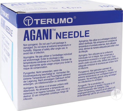 Terumo Agani Aiguille Hypodermique 23G 1 RB Bleu 100 Pièces