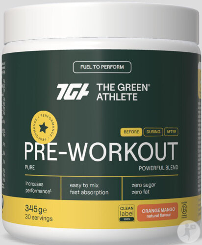 The Green Athlete Pre-Workout Végan Orange-Mangue 345g