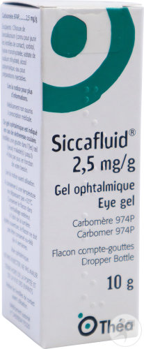 Thea Siccafluid 2,5mg/g Carbomère 974P Gel Ophtalmique Flacon Compte-Gouttes 10ml