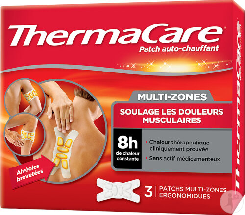 Thermacare Patch Chauffant Multi-Zones Douleurs Musculaires 3 Pièces