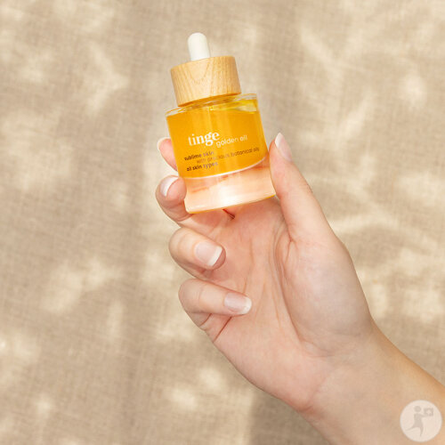 Tinge Huile Sèche Dorée Corps Et Cheveux Tous Types De Peaux Flacon Compte-Gouttes 30ml-3