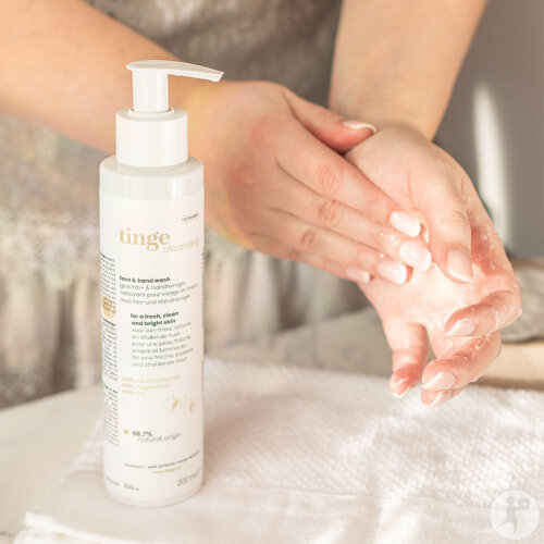 Tinge Nettoyant Délicat Visage Et Mains Flacon Pompe 200ml-4