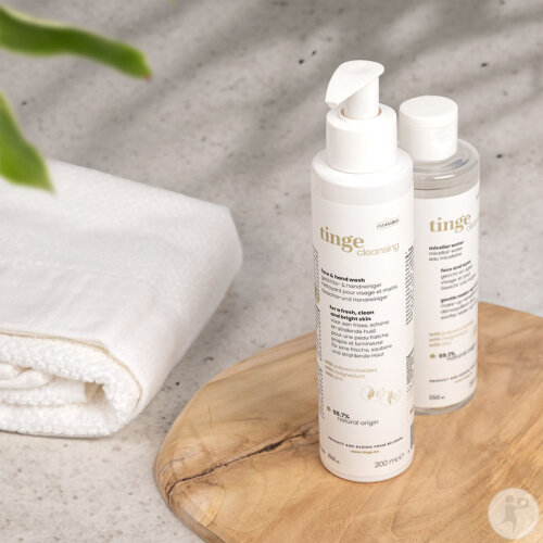 Tinge Nettoyant Délicat Visage Et Mains Flacon Pompe 200ml-5