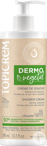 Topicrem Dermovegetal Crème De Douche Anti-Desséchant Flacon Pompe 390ml