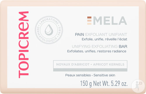 Topicrem Mela Pain Exfoliant Unifiant Peaux Sensibles 150g