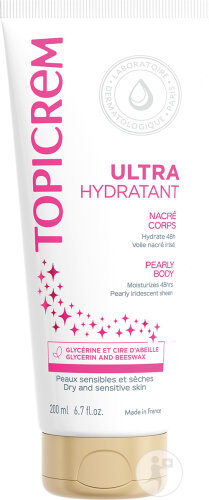 Topicrem Ultra-Hydratant Nacré Corps Peaux Sensibles Et Sèches Tube 200ml