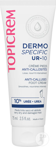 Topicrem UR-10 Crème Pieds Anti-Callosités Pieds Très Secs Et Abîmés Tube 75ml