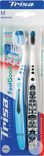 Trisa FeelGood Smart Clean Brosse À Dents Medium Duo 2 Pièces