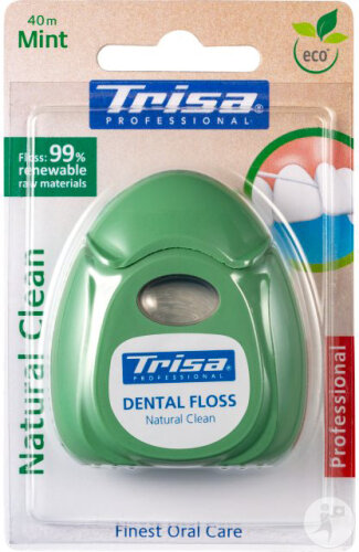 Trisa Natural Clean Fil Dentaire 40m Menthe 1 Pièce