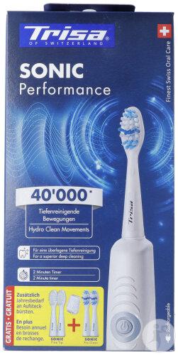 Trisa Sonic Performance Brosse À Dents Sonique Avec 5 Recharges 1 Set