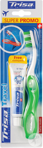 Trisa Travel Promo Brosse À Dents Soft-Medium 1 Pièce + Gratuit Dentifrice 15ml