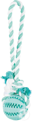 Trixie Denta Fun Balle Sur Corde Menthe En Caoutchouc Natur Ø 7/24cm 1 Pièce