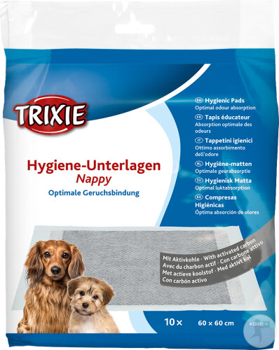 Trixie Tapis Éducateur Nappy Charbon Actif 60×60cm 10 Pièces