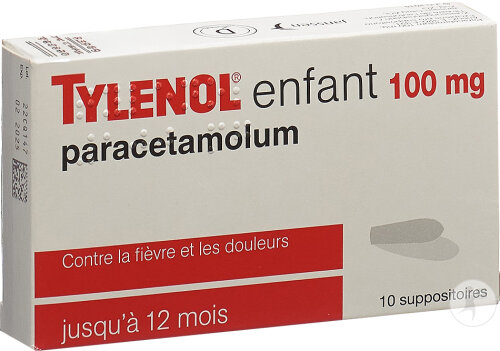 Tylenol Enfants Suppositoires 100mg 10 Pièces