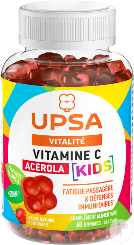 UPSA Complément Alimentaire Vitalité Vitamine C Acérola Kids 60 Gommes À Mâcher