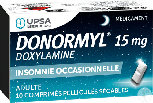 UPSA Donormyl Insomnie Occasionnelle 15mg 10 Comprimés Pelliculés Sécables
