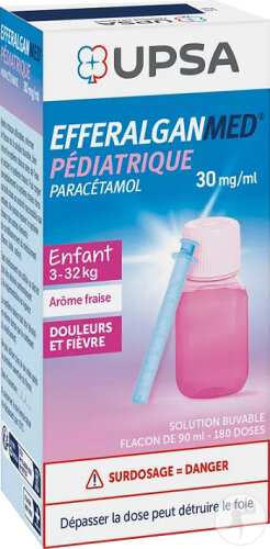 UPSA Efferalganmed Pédiatrique 30mg/ml Solution Buvable 90ml