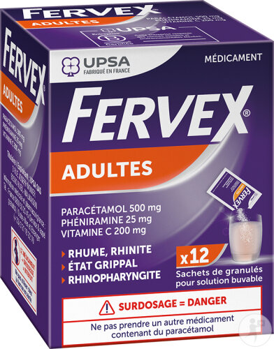 UPSA Fervex Adultes Granulés Pour Solution Buvable 12 Sachets