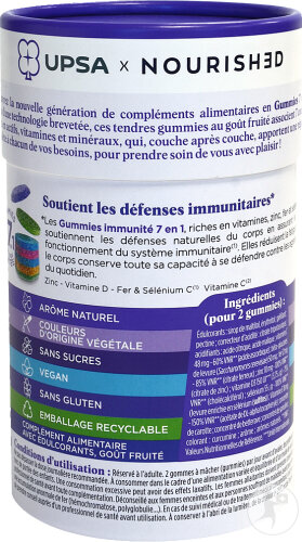 UPSA Gummies 7En1 Nourished Immunité & Défenses Immunitaires Adulte 30 Pièces