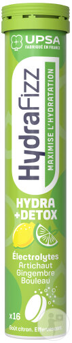 Upsa Hydrafizz Hydra +Détox 16 Comprimés Effervescents