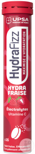 Upsa Hydrafizz Hydra +Fraise 16 Comprimés Effervescents
