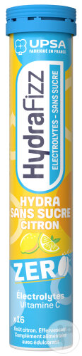 Upsa Hydrafizz Hydratation Sans Sucre Citron 20 Comprimés Effervescents