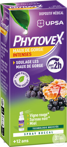 UPSA Phytovex Maux De Gorge Intenses Spray Buccal Flacon 30ml