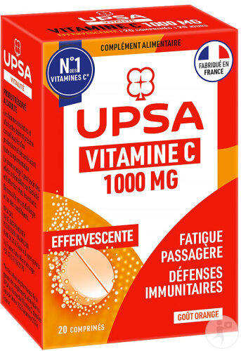 Upsa Vitamine C 1000mg 2x20 Comprimés Effervescents