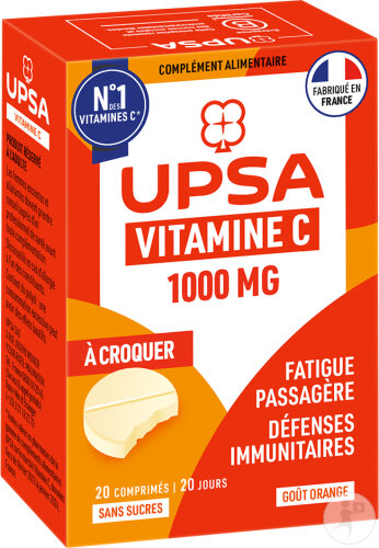 UPSA Vitamine C 1000mg Adulte 20 Comprimés À Croquer