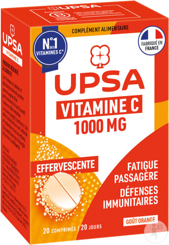 Complément Alimentaire Upsa Vitamine C 1000mg 20 Comprimés Effervescents